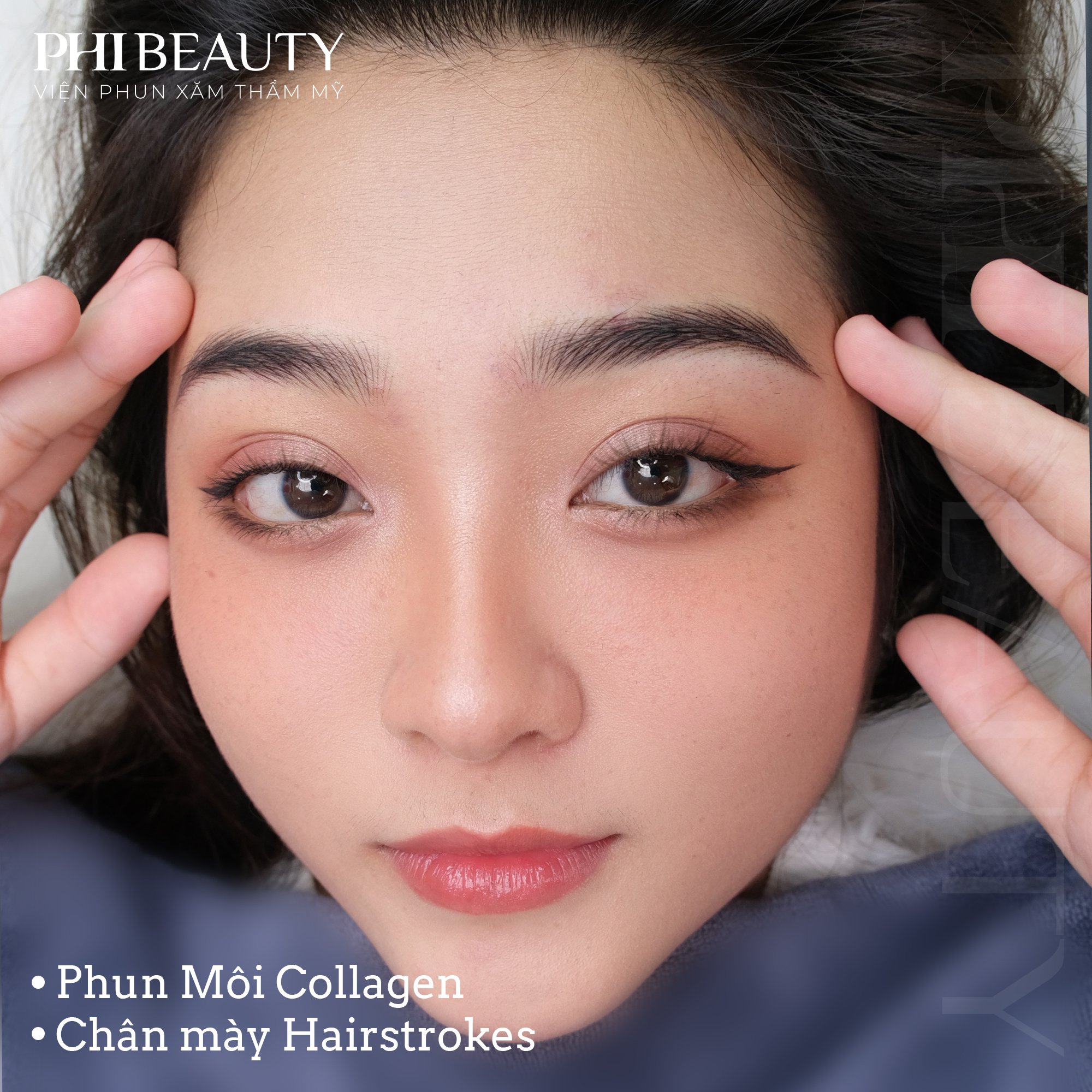 Phun môi collagen điêu khắc mày